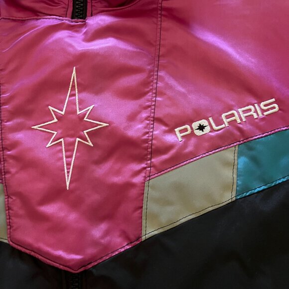 Vintage Polaris Snowmobile Indy Racing Thermoloft Jacket Adult Large Black USA - Picture 8 of 15